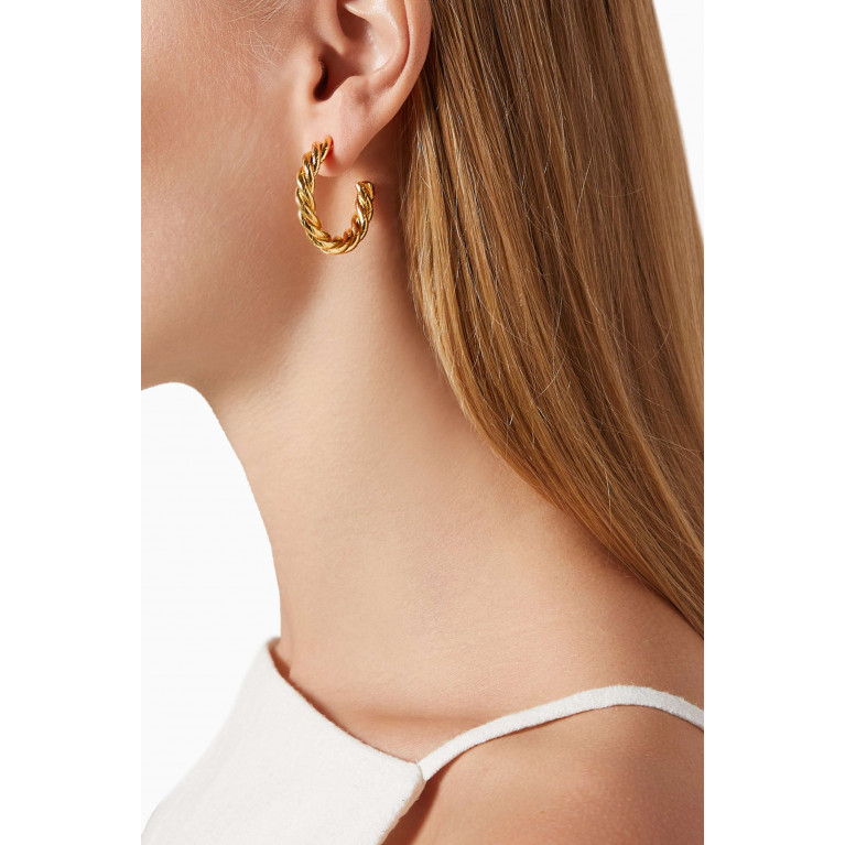Destree - Small Sonia Braided Hoops in Gold-plated Metal