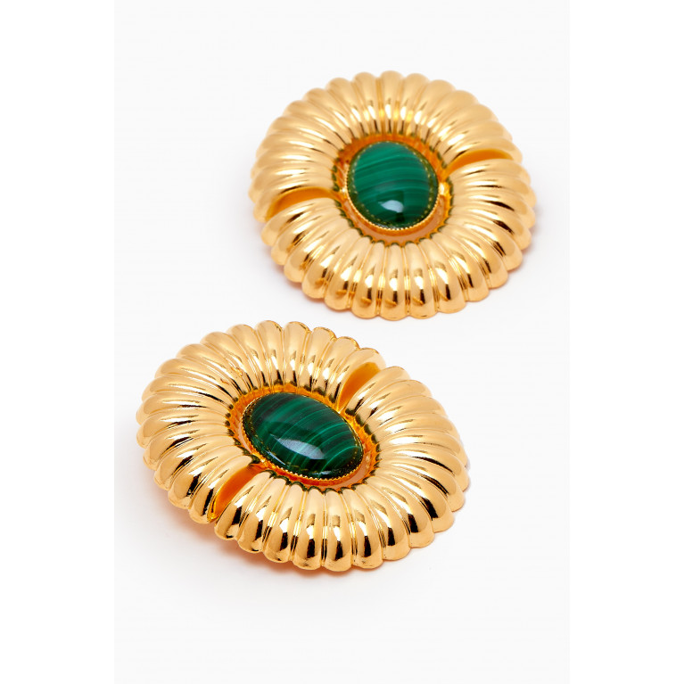 Destree - Sonia Sun Pearl Earrings in 24kt Gold-plated Brass Green