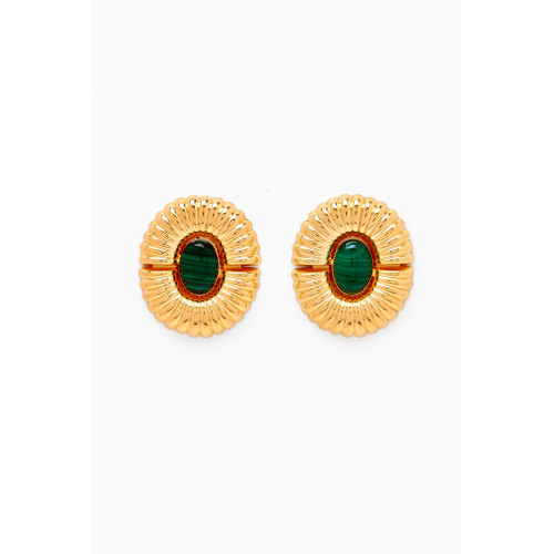 Destree - Sonia Sun Pearl Earrings in 24kt Gold-plated Brass Green