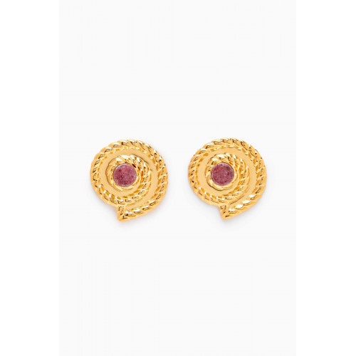 Destree - Sonia Shell Earrings in 24kt Gold-plated Brass Pink