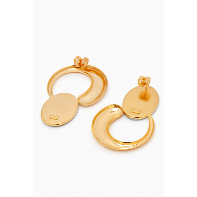 Destree - Sonia Moon Drop Earrings in 24kt Gold-plated Brass Blue