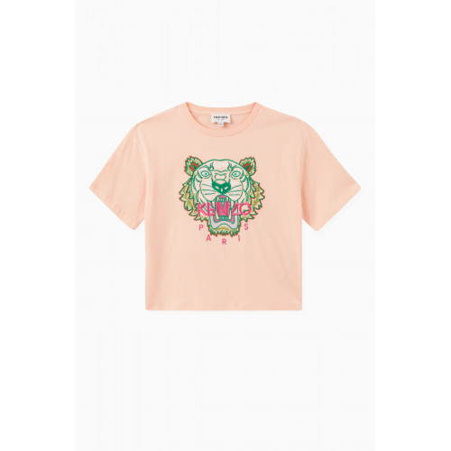 KENZO KIDS - Embroidered Tiger T-shirt in Cotton