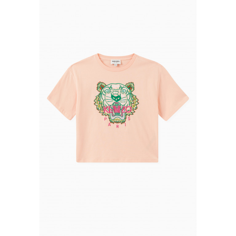 KENZO KIDS - Embroidered Tiger T-shirt in Cotton