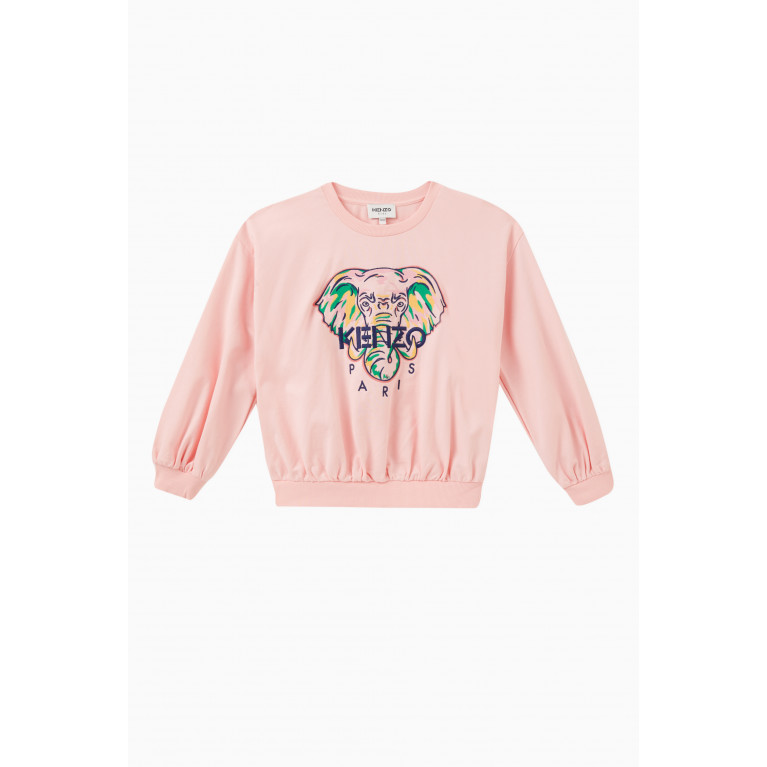 KENZO KIDS - Embroidered Elephant Sweatshirt in Cotton