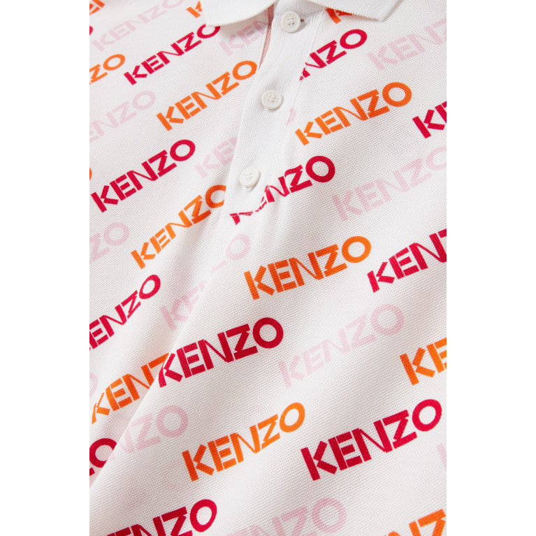 KENZO KIDS - Logo Print Polo Dress in Cotton