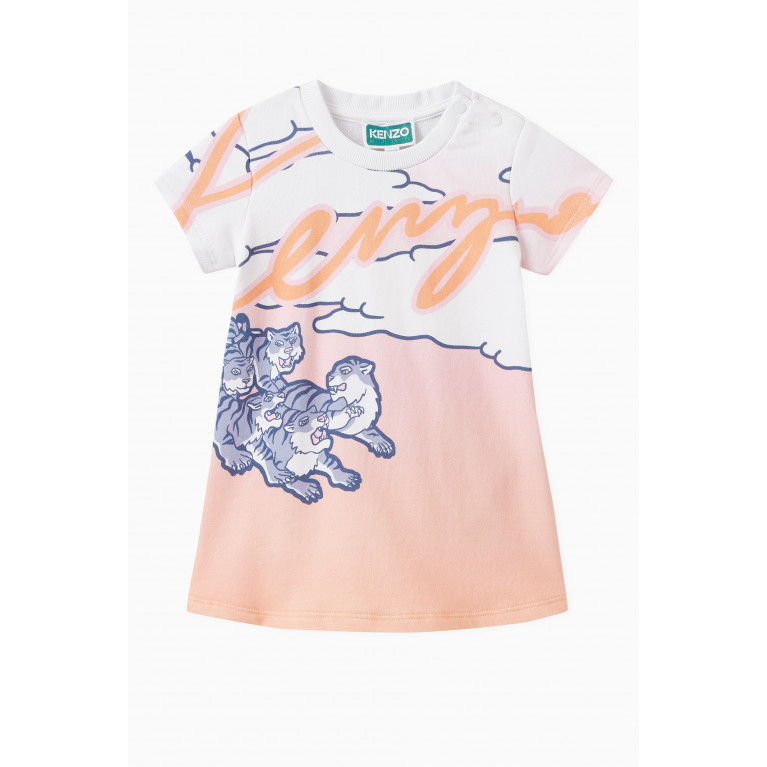 KENZO KIDS - Rainbow Print T-shirt Dress in Cotton