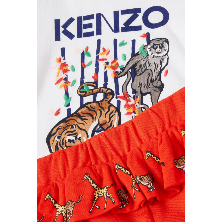 KENZO KIDS - Bamboo Print T-shirt and Shorts Set in Cotton