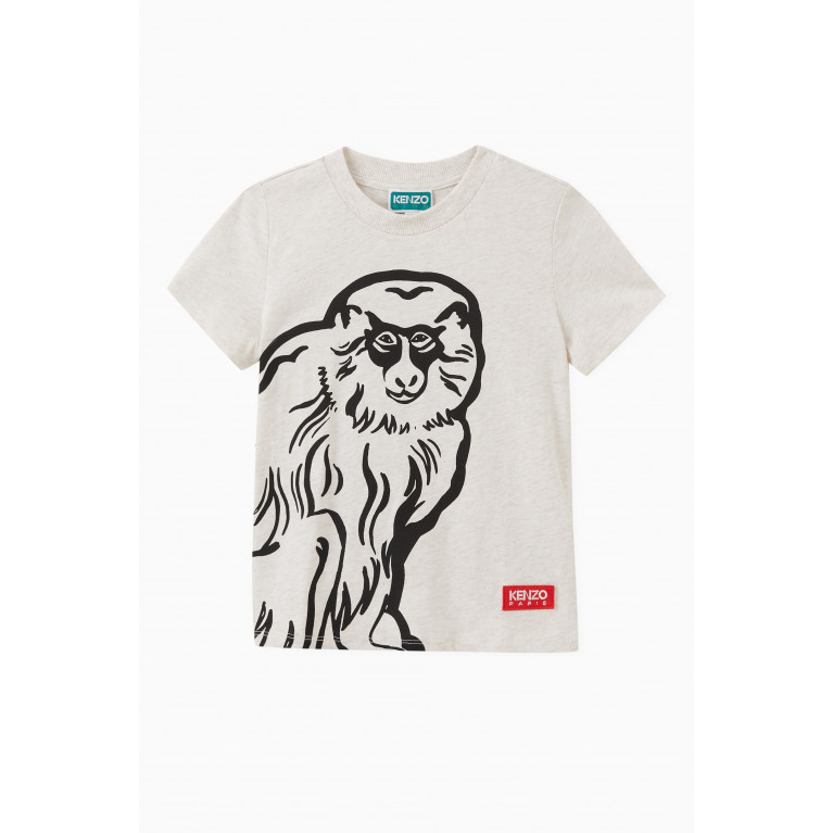 KENZO KIDS - Monkey-print T-shirt in Cotton