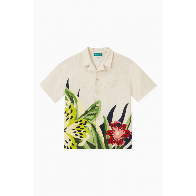 KENZO KIDS - Floral Print Shirt in Cotton Blend