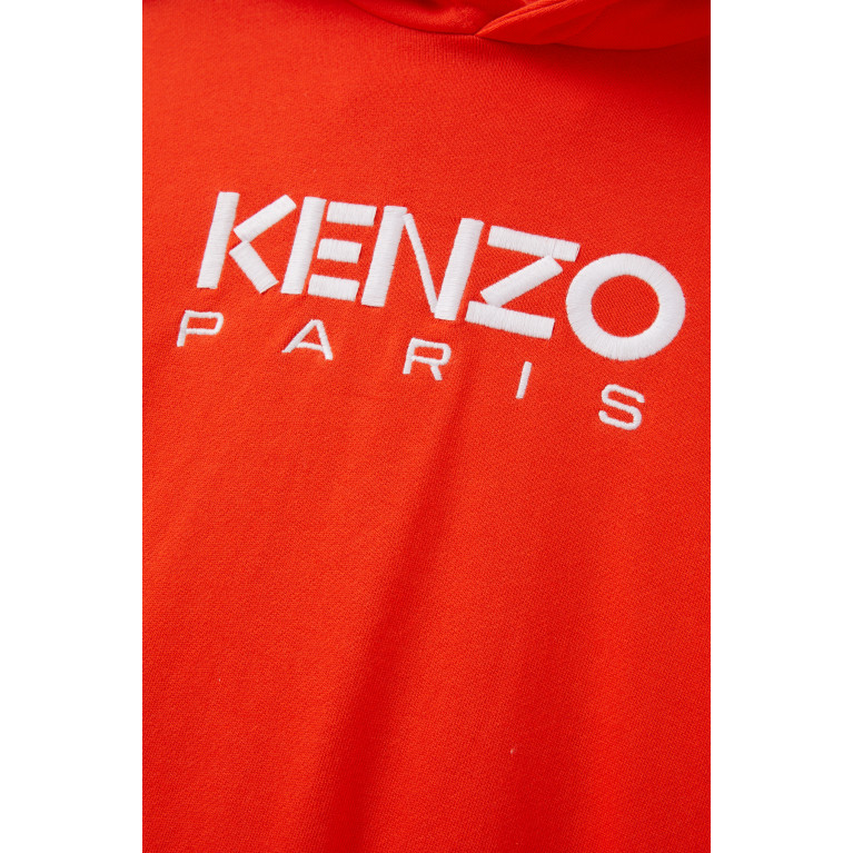 KENZO KIDS - Embroidered Logo Hoodie in Cotton