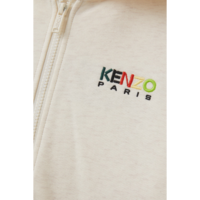 KENZO KIDS - Embroidered Logo Hoodie in Cotton