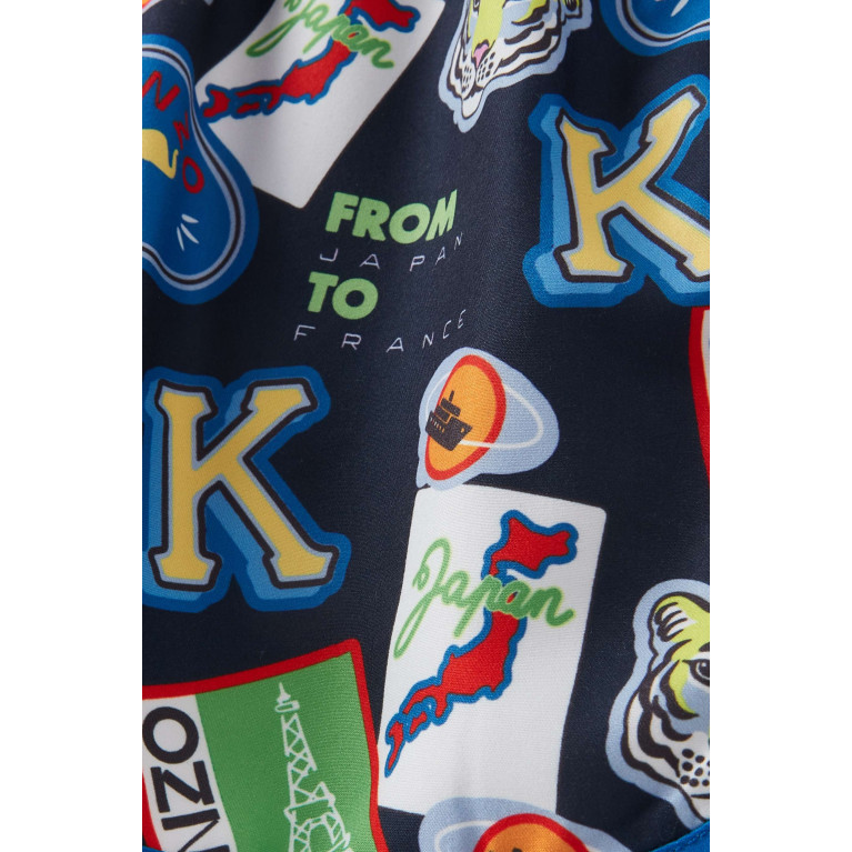 KENZO KIDS - Logo Graphic Swim Shorts in Polyester
