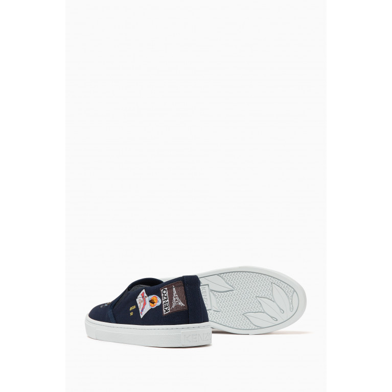KENZO KIDS - Embroidered Sneakers in Canvas