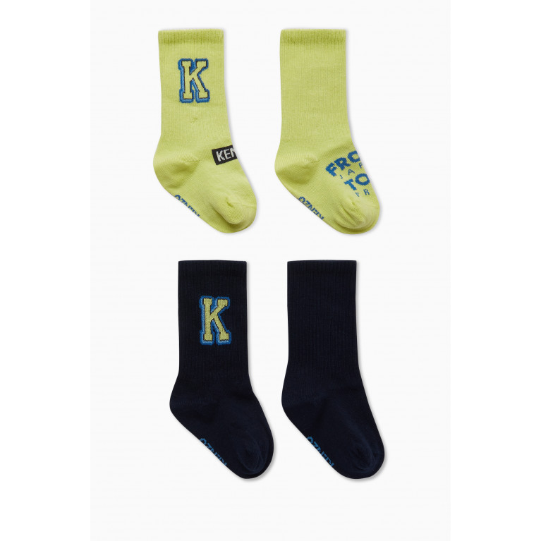 KENZO KIDS - Logo Socks in Knit Jacquard