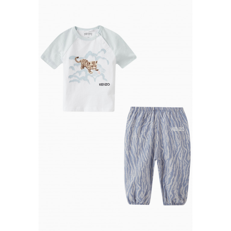 KENZO KIDS - Animal-print T-shirt Set in Cotton