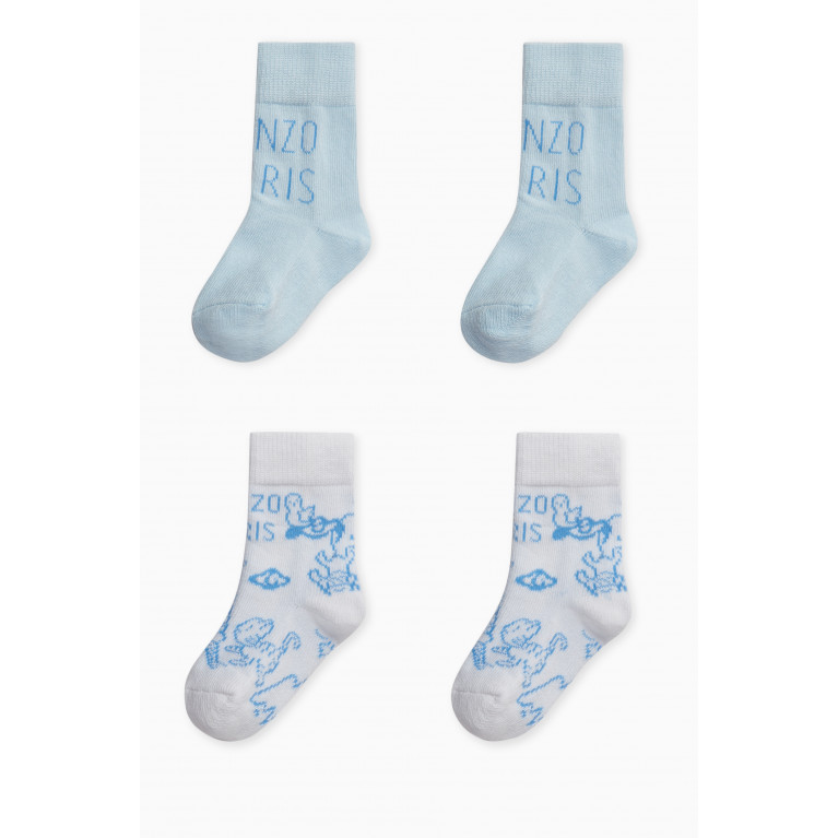 KENZO KIDS - Graphic Logo-print Socks, Set of 2