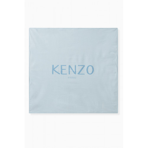 KENZO KIDS - Logo Detail Blanket in Cotton Blue