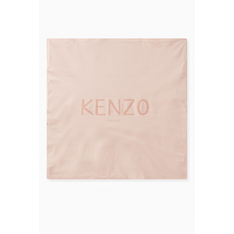 KENZO KIDS - Logo Detail Blanket in Cotton Pink