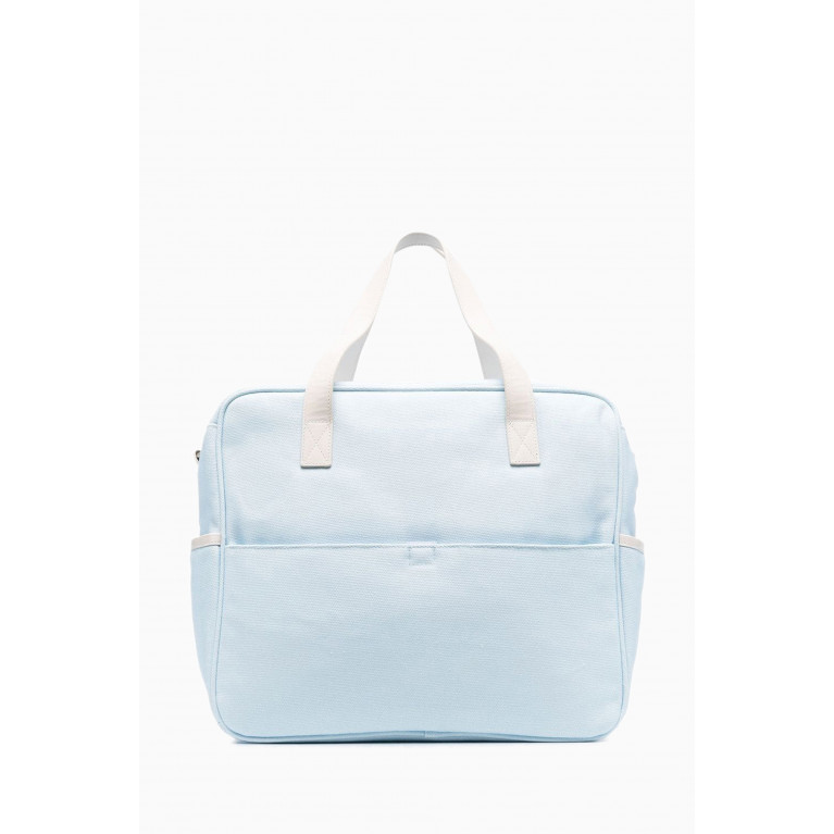 KENZO KIDS - Embroidered Logo Changing Bag in Leather Blue