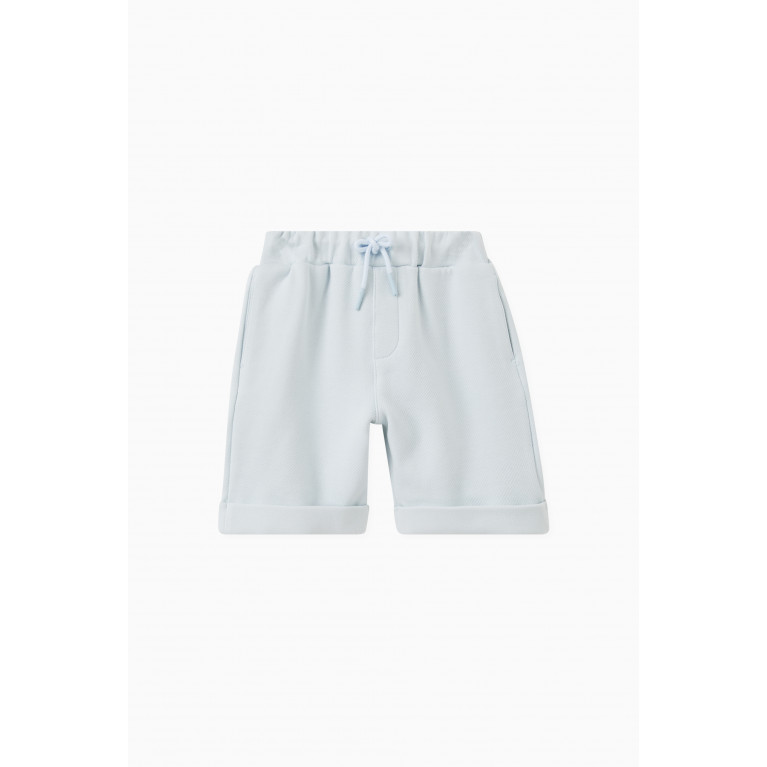 KENZO KIDS - Turn-up Hem Shorts in Cotton Blue