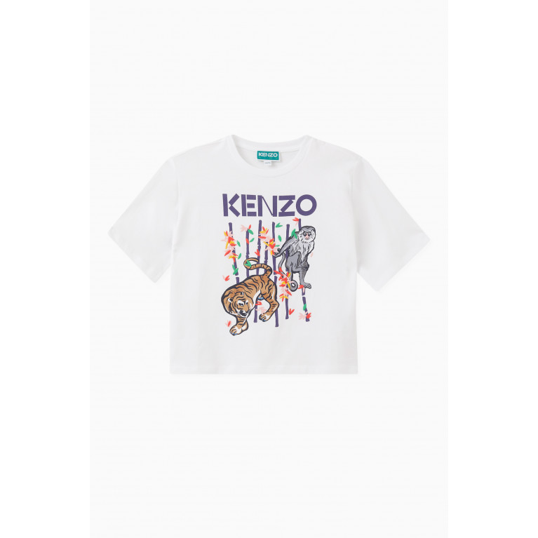 KENZO KIDS - Graphic Logo-print T-shirt in Organic Cotton-jersey