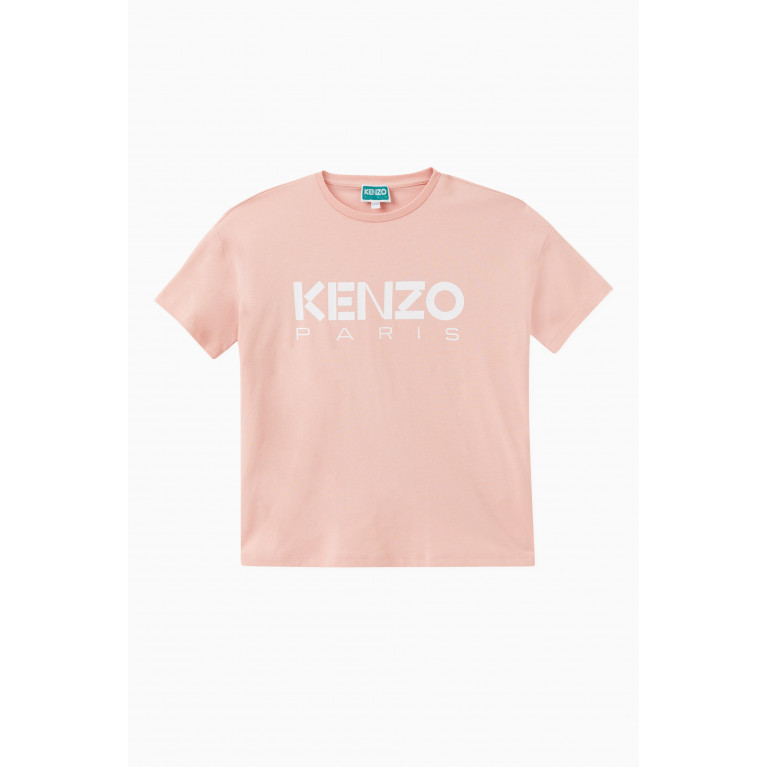 KENZO KIDS - Logo Print T-shirt in Cotton Pink