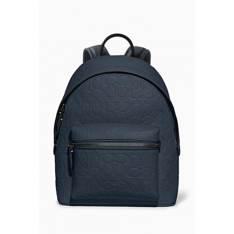 Coach - Charter Backpack 24 in Signature Leather Blue