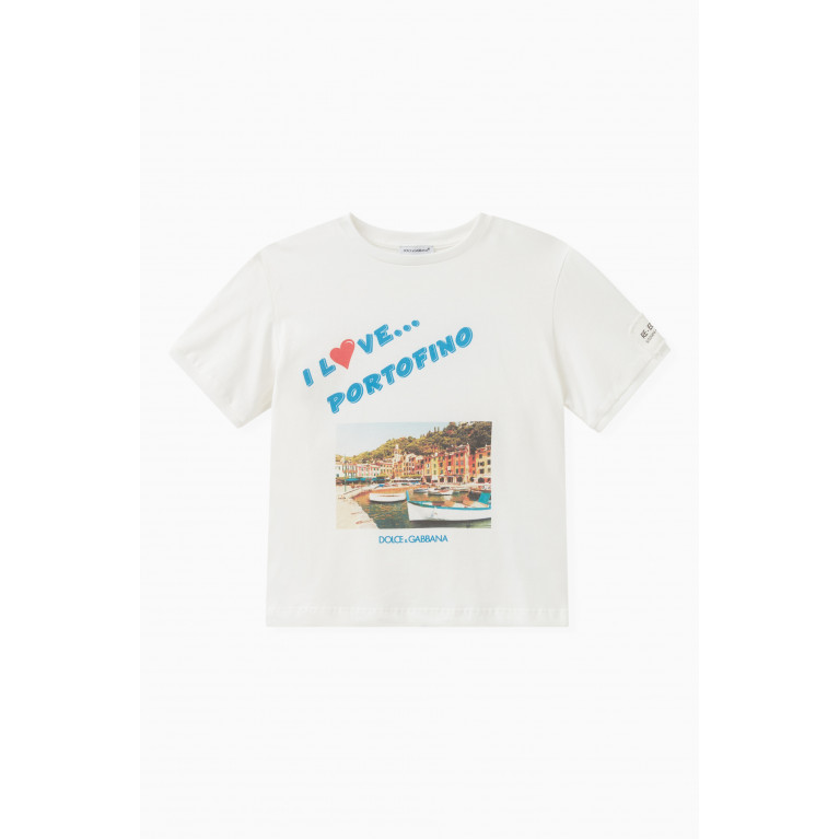 Dolce & Gabbana - I Love Portofino T-shirt in Cotton Jersey