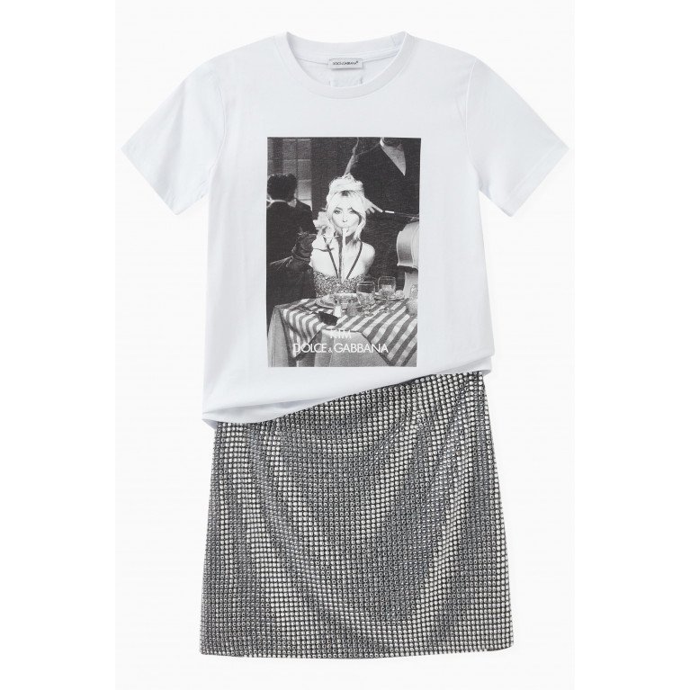 Dolce & Gabbana - Rhinestones-embroidered Mini Skirt in Polyester