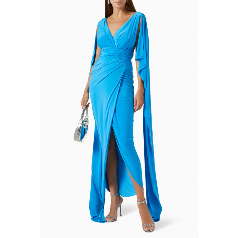 Rhea Costa - Dramatic Sleeves Gown in Jersey