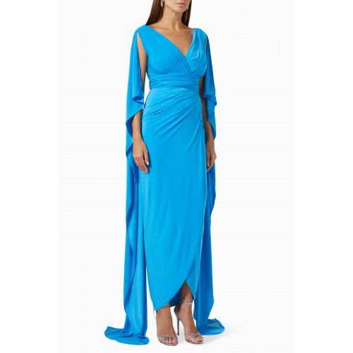 Rhea Costa - Dramatic Sleeves Gown in Jersey