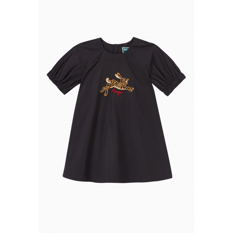 KENZO KIDS - Embroidered Rabbit Dress in Cotton