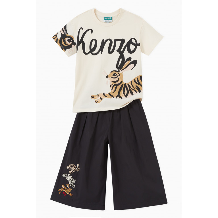 KENZO KIDS - Embroidered Detail Culottes in Cotton