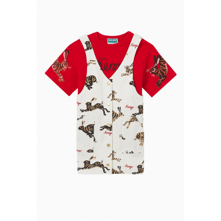 KENZO KIDS - Rabbit Print T-shirt and Dress, Set of Two