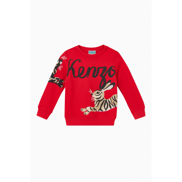 KENZO KIDS - Rabbit Print Sweatshirt in Cotton