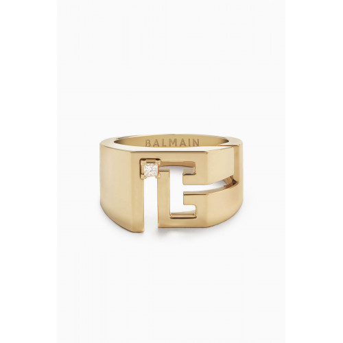 Balmain - Labyrinth Diamond Signet Ring in 18kt Gold