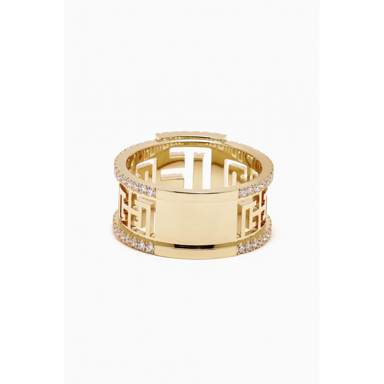Balmain - Labyrinth Frieze Diamond Ring in 18kt Gold