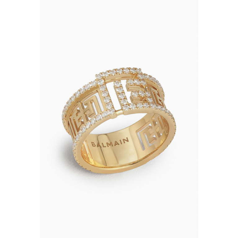 Balmain - Labyrinth Frieze Diamond Ring in 18kt Gold