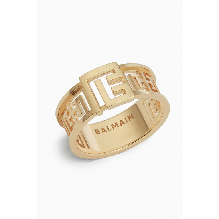 Balmain - Labyrinth Frieze Ring in 18kt Gold