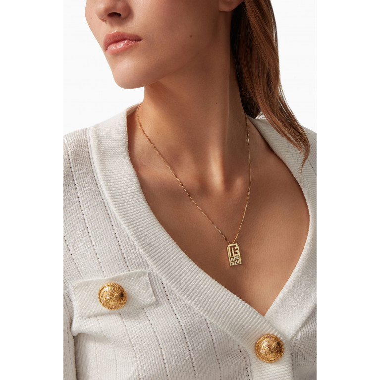 Balmain - Labyrinth Frieze Pendant Necklace in 18kt Gold