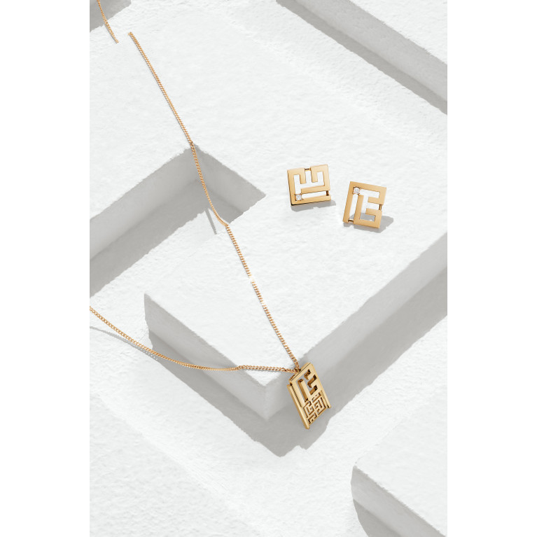 Balmain - Labyrinth Frieze Pendant Necklace in 18kt Gold
