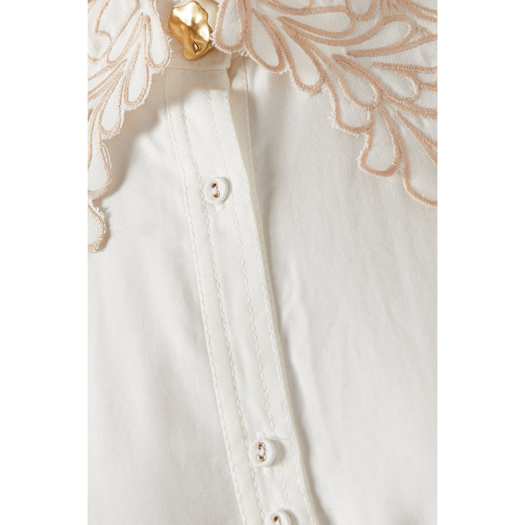Aje - Botanical Trim Mini Shirt Dress in Cotton