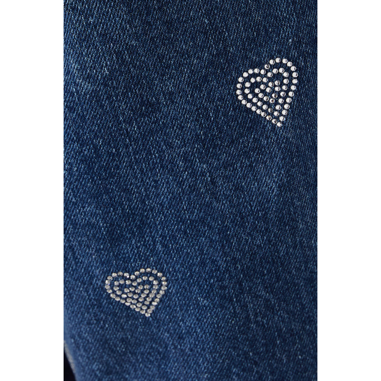 Mach&Mach - Rhinestone Hearts Jeans in Cotton Denim