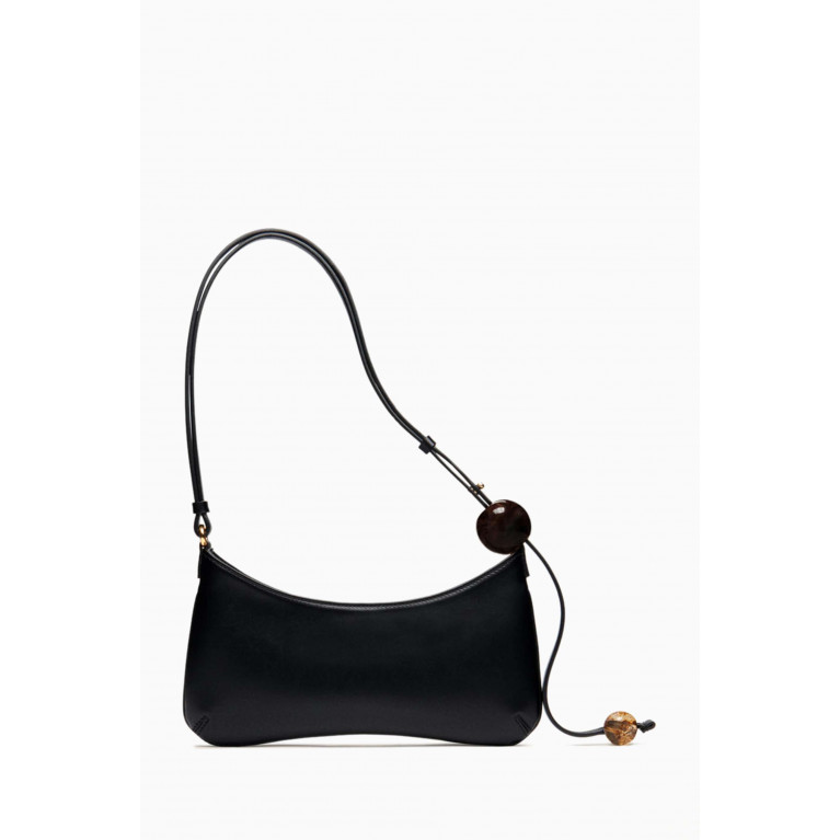 Jacquemus - Le Bisou Perle Zip Shoulder Bag in Leather Black