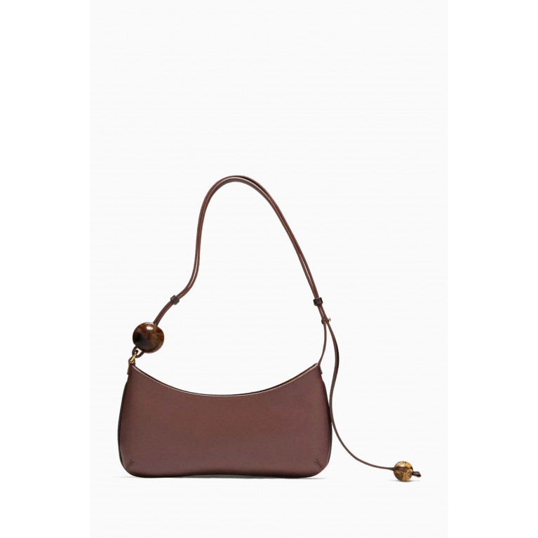 Jacquemus - Le Bisou Perle Zip Shoulder Bag in Leather Brown