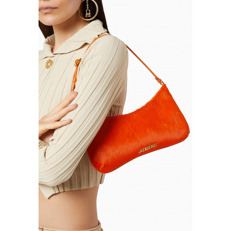 Jacquemus - Le Bisou Perle Zip Shoulder Bag in Leather Orange