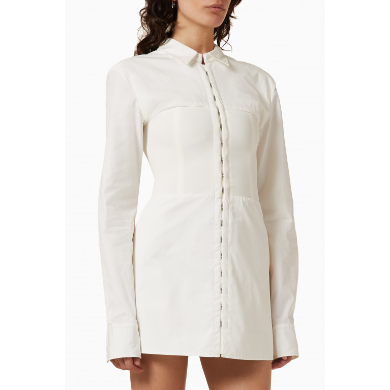 Dion Lee - Hook Tube Mini Shirt Dress in Organic Cotton White