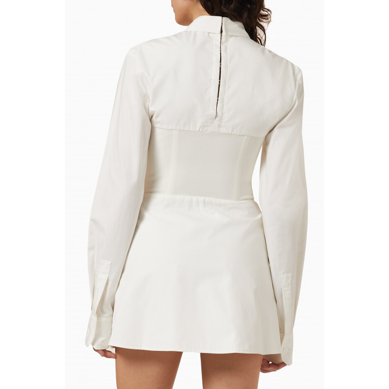 Dion Lee - Hook Tube Mini Shirt Dress in Organic Cotton White