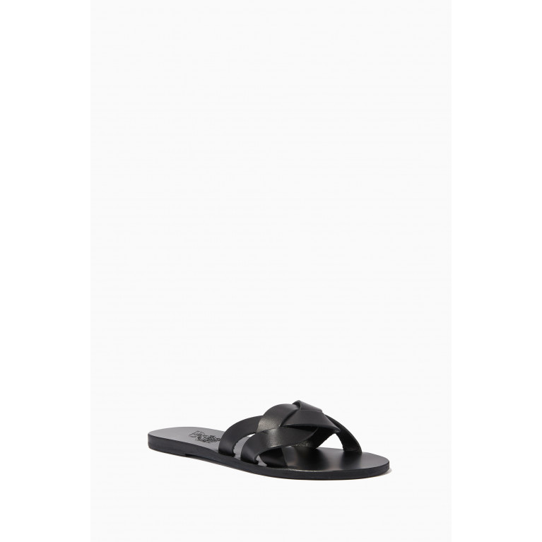 Ancient Greek Sandals - Arachne Sandals in Leather Black