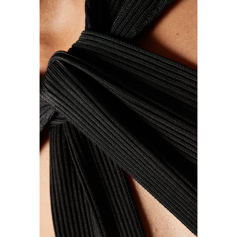 Coperni - Twisted Cut-out Midi Dress in Ribbed Knit